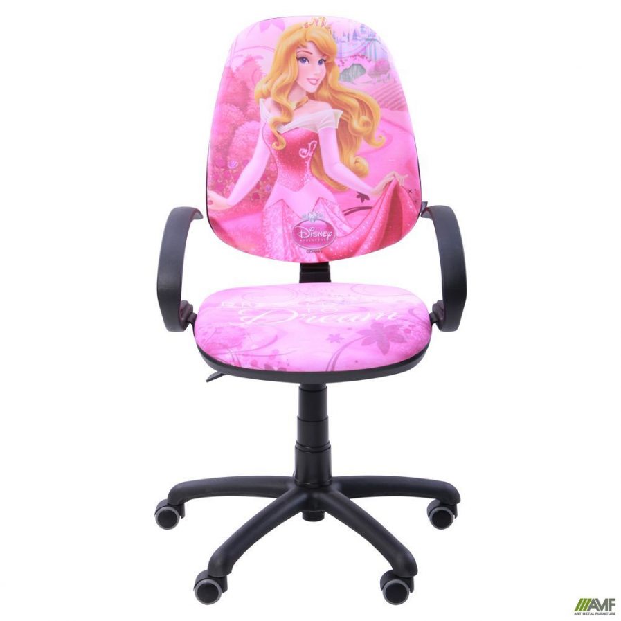 Кресло розового цвета, кресло для девочки принцесса Аврора вид спереди