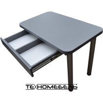 Кухонный стол с выдвижным ящиком серого цвета ТЕХНОмебель L=1200 мм