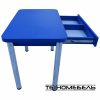 Стол кухонный (обеденный) синего цвета с выдвижным ящиком 4