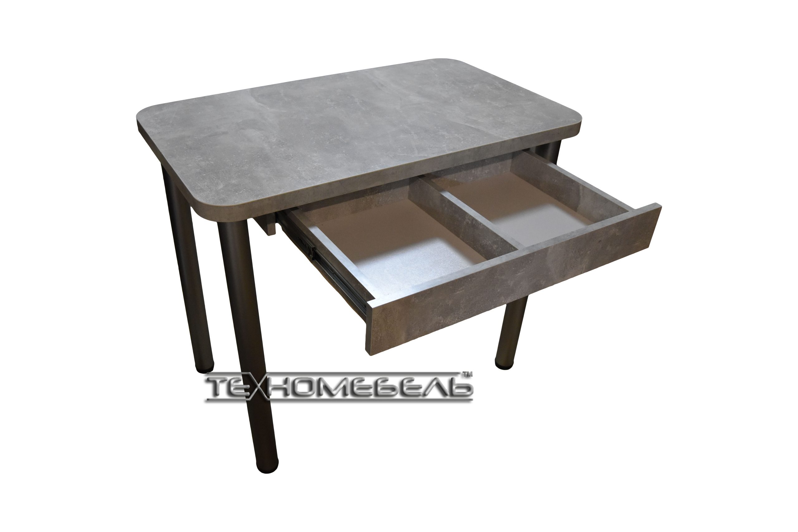 Кухонный стол ТЕХНОмебель с выдвижным ящиком цвет Светло-серый камень