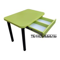 Кухонный стол с выдвижным ящиком салатового цвета ТЕХНОмебель L=1000 мм